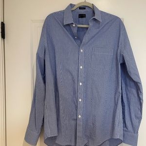 Royal Blue Gingham J.Crew Men's Button Up Shirt - XL